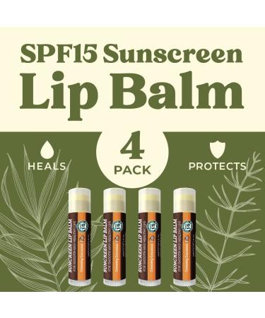 Earth's Daughter SPF 15 Lip Sunscreen 4-Pack with Organic Coconut Ingredients - Paraben and Gluten Free - Buy Online on GoSupps.com