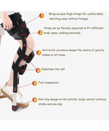 Anti-Slip Adjustable Hands Free Crutch Single Leg Telescopic Hands Free Crutch Knee Crutch Single Leg Alternative to Crutches for Ankle Fractures Sprains Calf - Buy Online on GoSupps.com