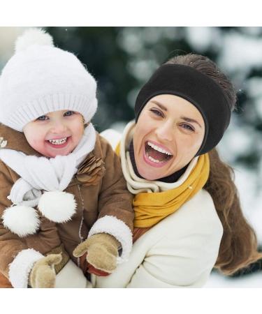 KOMAKE Ear Warmers Headband 2 Pack - Black+Gray Fleece Earmuffs for Winter Sports - Moisture Wicking Sweatband for Men & Women - Buy Online on GoSupps.com