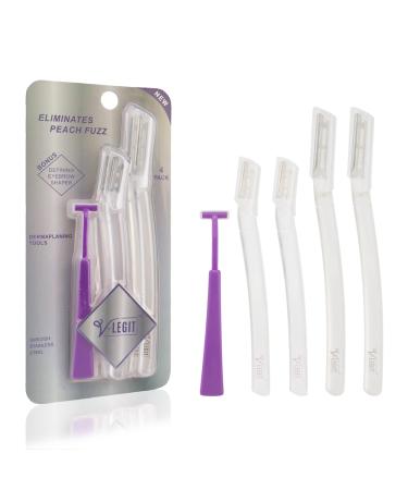 Dermaplaning Tools - Exfoliating Facial Razor - Dermaplane Razor for Women and Men - Facial Shaver to Exfoliate and Refresh the Skin - Peach Fuzz and Eyebrow Hair Removal Blade - 4 count - Bonus Defining Eyebrow Shaper