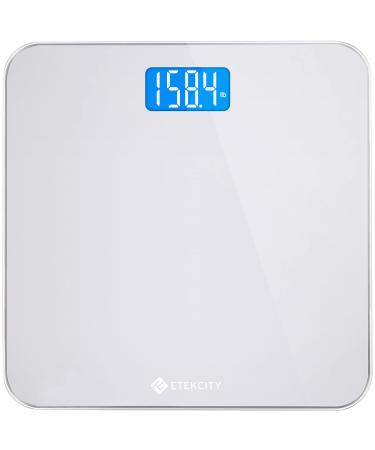Etekcity Digital Body Weight Bathroom Scale with Round Corner Design, Large Blue LCD Backlight Display, High Precision Measurements, 400 Pounds Digital Scale