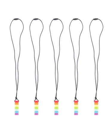 Baby Teether Necklace - Colorful Gum Massage Silicone Sensory Chew Pendant for Girls in Yellow - Buy Online on GoSupps.com