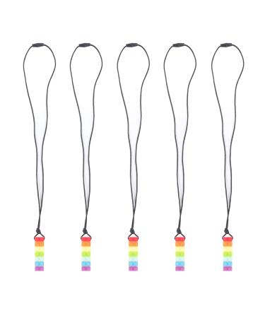 Buy Colorful Non-Toxic Baby Bite Ring Necklace - Sensory Silicone Chew Toys (5 Pieces) | Safe & Soft Teething Solution for Newborns - Buy Online on GoSupps.com