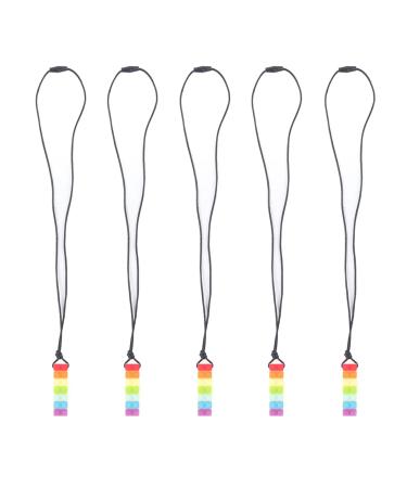 Baby Teether Sensory Chews  Soft Gum Kids Chew Toy Colorful Silicone Sensory Chew Necklace Sensory Chew Toys for Children Toddlers Boys and Girls(Yellow)