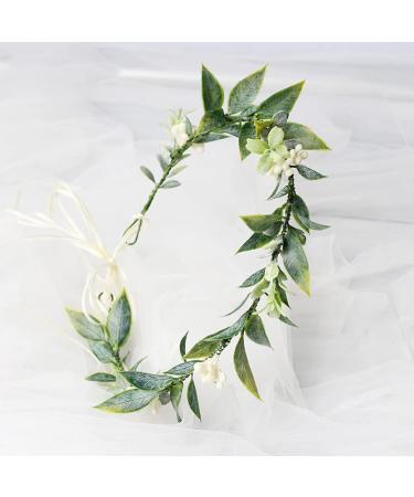 Merroyal Green Flower Crown Eucalyptus Crown Leaf Floral Crown Boho Wedding (Green) - Buy Online on GoSupps.com