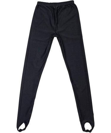 Daydance Girls Shiny Spandex Stirrup Pants for Gymnastics - Black, Size 9-10 Years - Buy Online on GoSupps.com