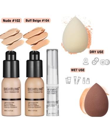 SIGHTLING All in One Makeup Kit - 40 Color Eyeshadow Palette, Foundation, Primer, Eyeliner Stamp, Lipstick, Eyebrow Soap, Sponge - Complete Makeup Gift Set for Women - Buy Online on GoSupps.com