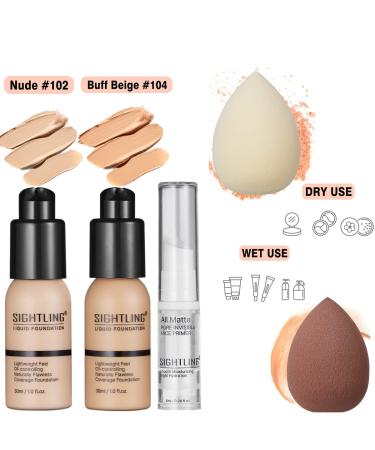 Complete Makeup Gift Set for Women - 40 Color Eyeshadow Palette, Foundation, Primer, Winged Eyeliner Stamp, Lipstick, Eyebrow Soap, Sponge - Full Makeup Kit by SIGHTLING - Buy Online on GoSupps.com