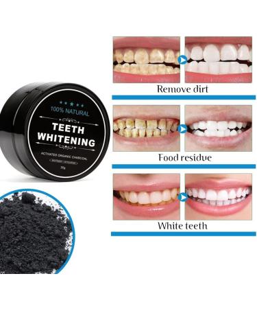 Natural Dental Care Powder & Toothpaste - Coconut Activated Carbon Teeth Whitening & Cleaning with Toothbrushes - Buy Online on GoSupps.com