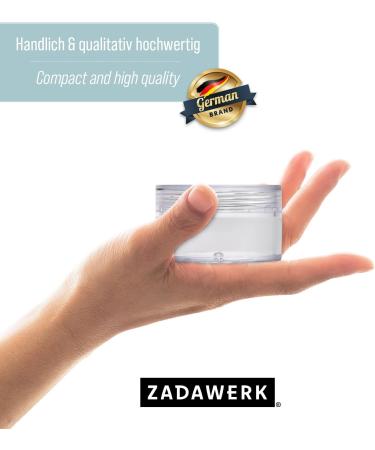 ZADAWERK 50ml Plastic Jars - Set of 6 Small Transparent Containers with Screw Caps for Travel & Storage - Ideal for Nail Art & Cosmetics - Buy Online on GoSupps.com