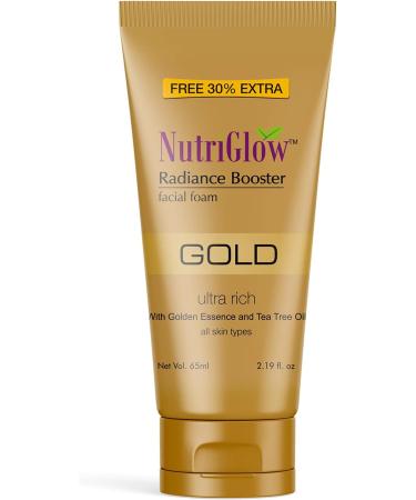 Nutriglow Gold Radiance Booster Foam Face Wash for Nourished & Hydrated Skin Reduce Dark Spot & Blemishes All Skin Types 65Ml Each Pack of 2 - Buy Online on GoSupps.com