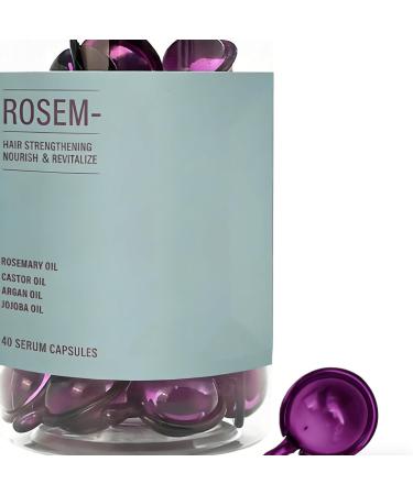 Rosemary oil hair care capsules hair serum for stronger fuller and shinier hair. Use on dry or wet hair. 40 capsules. - Buy Online on GoSupps.com