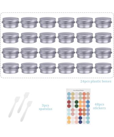 Flintronic 24-Pack 5ml Aluminum Empty Jars with Spoon & Labels - Travel Pots for Mini Candles & Cosmetics - Silver - Buy Online on GoSupps.com