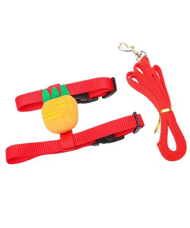 Luojuny rabbit traction line firm towing adjustable pineapple doll pet cat rabbit chest strap traction rope kit pet requirement red L L red red