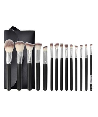 14-Piece Black Makeup Brush Set | Complete Beauty Tools for Loose Powder & High Gloss Eye Shadow - Buy Online on GoSupps.com