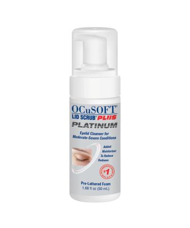 OCuSOFT Lid Scrub Plus Platinum Foaming Eyelid Cleanser 50 Milliters, Extra Strength Cleanser for Irritated Eyelids Associated with Blepharitis, Dry Eye, Meibomian Gland Dysfunction, MGD