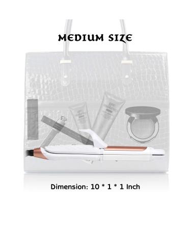 AmoVee 2-in-1 Mini Travel Curling Iron and Flat Iron - Dual Voltage 1 inch with Carry Bag - Perfect Valentine's Day Gift for Her (White) - Buy Online on GoSupps.com