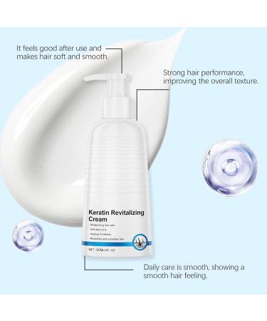 Women's Keratin Revitalizing Cream - Leave-in Smoothing Treatment for Dry Damaged and Frizzy Hair - Intense Hydration and Shine - Detangling and Anti-Frizz Treatment (1) - Buy Online on GoSupps.com