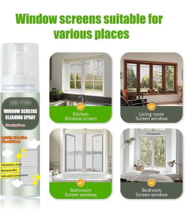 No-Disassembly Window Screen Foam Cleaner Window Screens Cleaning Spray Bubble Cleaner Foam Disassembly Free Multi-function Household Mesh Window Cleaning Foam (2Pcs) - Buy Online on GoSupps.com
