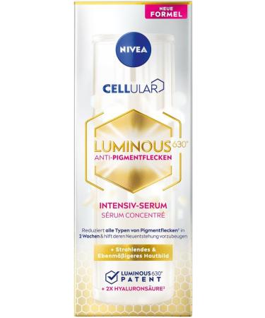 NIVEA Cellular LUMINOUS630 Intensive anti-pigment spot serum (30 ml) facial care with hyaluronic acid for a more even and radiant complexion serum against pigment spots - Buy Online on GoSupps.com