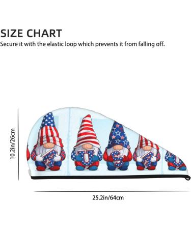 Quick-Dry Hair Towel Wrap - Cute Gnomes Design | Hair Drying Turban with Button | Fast Hair Care Solution - Buy Online on GoSupps.com