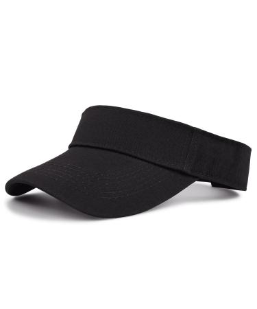 Zando Sun Visors for Women Men Sport Outdoor Visor Hat Unisex Tennis Golf Visor Adjustable Summer Hats UV Protection Cap One Size C Black