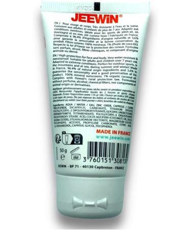 JEEWIN 96% NATURAL WATERPROOF MINERAL SUNSCREEN SPF50 (50G) - Buy Online on GoSupps.com