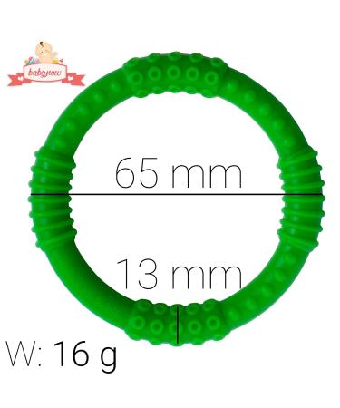 San Sero Teething Rings Set - Green Sensory Baby Teether Rings for Babies 0-12 Months | Pack of 2 Chew Toys for Boys & Girls - Buy Online on GoSupps.com