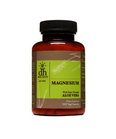 Desert Harvest Magnesium Oxide Supplement with Aloe Vera for Absorption for Immune Support Muscle Recovery Digestion Relaxation - 160 Capsules