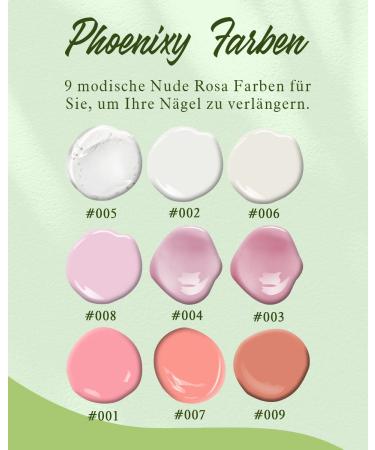 Phoenixy 9-Color Poly Nail Gel Kit - Nail Extension Starter Set with Manicure Tools | Perfect Gift for Women - Buy Online on GoSupps.com