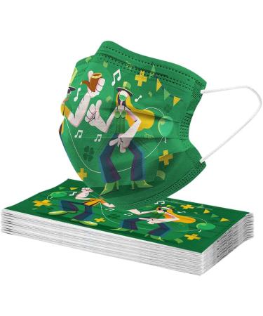 50PCS St Patricks Day Disposable Face_M sks for Adults 3-Layer Breathable Protection Holiday Party Decorations for Women Men - Buy Online on GoSupps.com