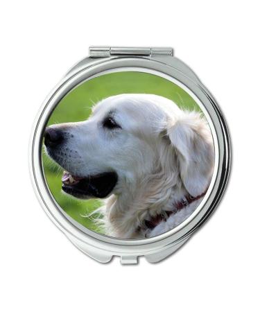 Mirror makeup mirror Retriever Canine Pet Animal White Dog Fur Pocket Mirror portable mirror