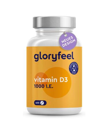 Vitamin D sun vitamin - 400 tablets (13 months) - laboratory tests 1000 IE vitamin D3 per tablet - supports bones teeth muscles and immune system* - without additives