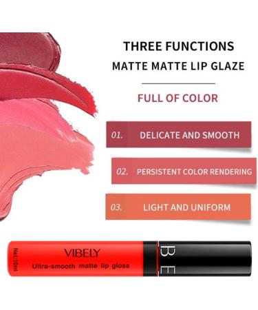 Vibely Matt-Liquid Lipstick Gift Set - Waterproof Velvety High Pigmented Lip Gloss for Women & Girls - International Shipping - Buy Online on GoSupps.com