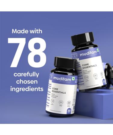 Muditam Ayurveda Core Essentials 60 Tablets | Daily Herbal & Multivitamin Supplement | Ayurvedic Inspired Formula | General Wellness & Lifestyle Support (1) - Buy Online on GoSupps.com