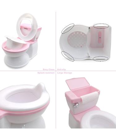 HTTMT Pink Training Toilet Seat Chair for Baby Toddler Kid Boys & Girls | Life-Like Flushing Sounds | Side Push Flushing | ET-BABY006-Pink - Buy Online on GoSupps.com