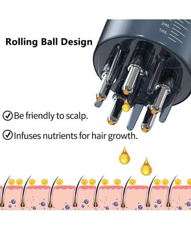 Taicols Scalp Applicator Comb Hair Oil Applicator Hair Growth Care Hair Massager Portable Hair Oil Applicator Bottle Scalp Massager (Grayish) - Buy Online on GoSupps.com
