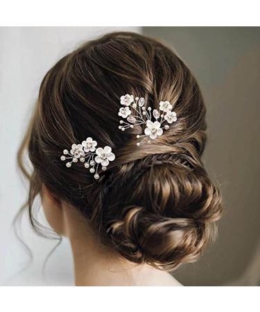 Flayem Wedding Hairpins - Silver Rhinestone Bridal Jewelry & Hair Accessories (2 Pieces) for Women & Girls - Buy Online on GoSupps.com