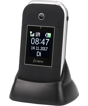 Olympia Janus Senior Flip Phone - No Contract Large Buttons 2.4 Color Display Black - Ideal Mobile for Seniors - Buy Online on GoSupps.com