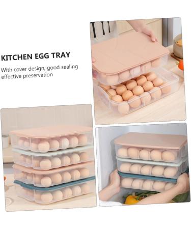 Uonlytech 3pcs Egg Storage Box Cup Holder Storage Bins with Lid Egg Dish Boiled Egg Box Household Pp re-usable - Buy Online on GoSupps.com