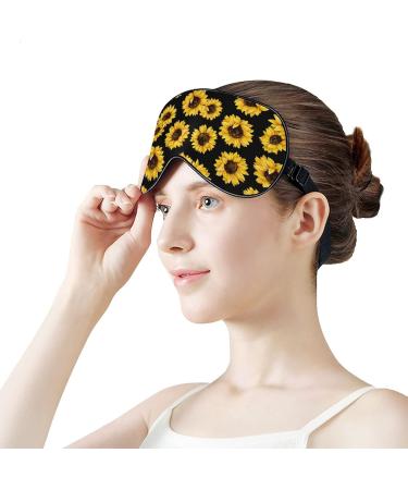 Sunflower Sleep Mask for Women | Adjustable Eye Shades Cover with Elastic Strap Comfortable & Stylish - Buy Online on GoSupps.com