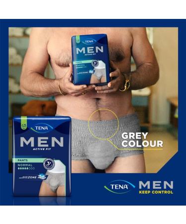 Tena Men Active Fit Normal Grey (Large/XL) Pants - 10 Pack - Buy Online on GoSupps.com