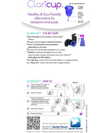Claricup Menstruation Cup Size S | Eco-Friendly Period Product by Claripharm - 1 Pack - Buy Online on GoSupps.com