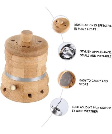 Frcolor Moxibustion Box Set - Khaki Moxa Stick Holder & Burner Vascular Tools for Whole Body Healing - Buy Online on GoSupps.com