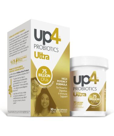 up4 Ultra Potency Probiotic 75B CFUs - Immune & Digestive Support - Vegan, Non-GMO, Gluten-Free - 30 Count - Buy Online on GoSupps.com