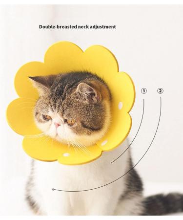 Tecatty Pets Calant Crauses Adjustable Anti-Delicious Neck Collar for Cats | Lightweight Elizabethan Collar (14-35 cm) | Size L Yellow - Ideal for International Shipping - Buy Online on GoSupps.com