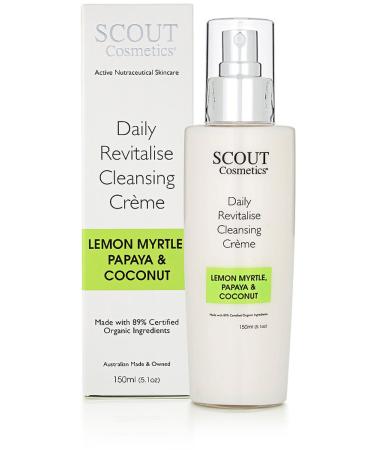 SCOUT Cosmetics Daily Revitalize Face Cleansing & Detox Creme With Lemon Myrtle Papaya And Coconut