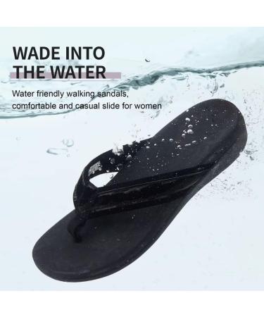 MEGNYA Orthotic Flip Flops for Women | Arch Support Sandals for Plantar Fasciitis | Comfortable Thong Style Walk | Black, Size 8 - Buy Online on GoSupps.com