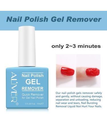 ALIVER Gel Nail Polish Remover - Fast 2-3 Minute Removal - Skin-Friendly Formula - Odorless - Foil-Free Soaking - Sharing Package - Blue - Buy Online on GoSupps.com