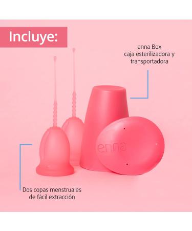 Enna Cycle EASY Size L - 2 Menstrual Cups with Sterilizer & Transport Box | Eco-Friendly & Comfort-Enhanced Design - Buy Online on GoSupps.com